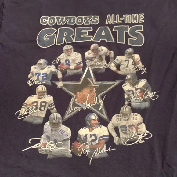 Dallas Cowboys Vintage Tee Shirt of All Time Greats Players - Picture 6 of 6